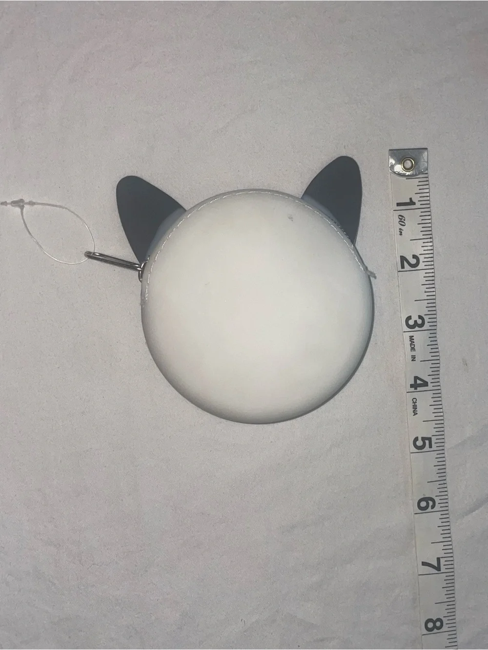 White & Pink Cat Face Coin Purse